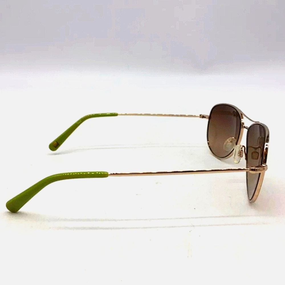 Nine West Aviator Sunglasses Green Gold Women Men Pilot Top Gun Sunglasses - Picture 6 of 11